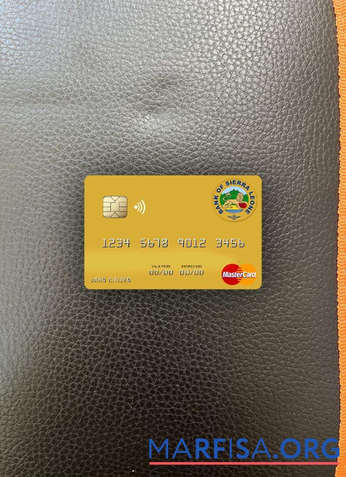 Printable Sierra Leone Bank of Sierra Leone mastercard photolook front example